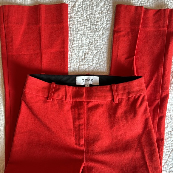 Derek Lam 10 Crosby Red Flared Trousers Office Workwear Career - Picture 4 of 10